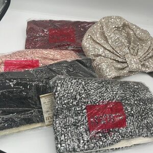 Sparkly Sequin Twist Pleated Hair Wrap Stretch Turban